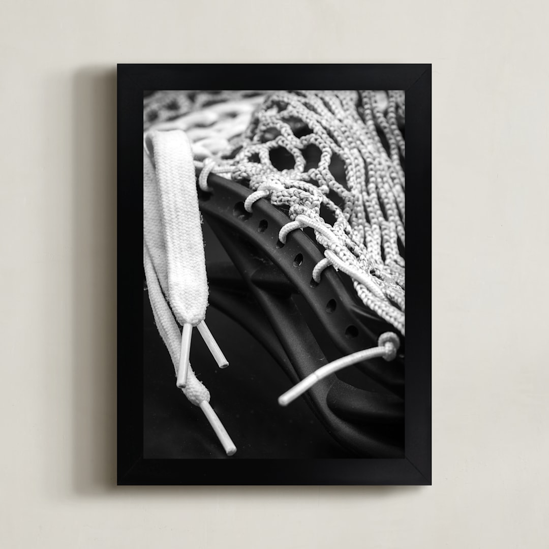 "Lax" - Art Print in Black and White by Jennifer Mckinnon Richman - Framed