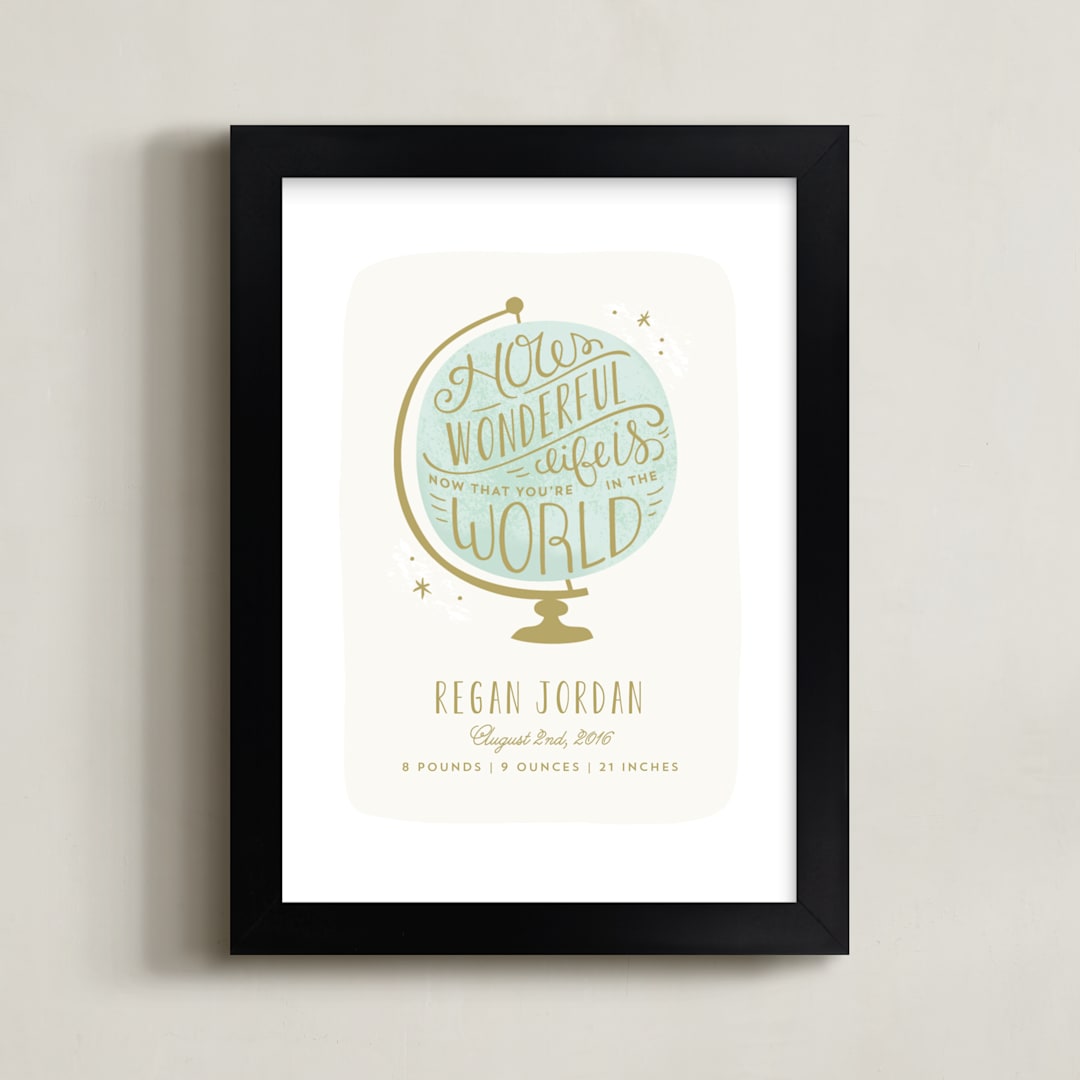 "How Wonderful" - Personalized Art Print in Night Sky by Laura Hankins - Framed