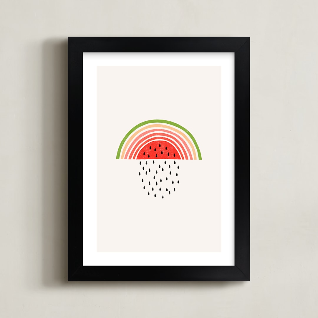 "Watermelon Rainbow " - Art Print in Melon by Anda Safta - Framed