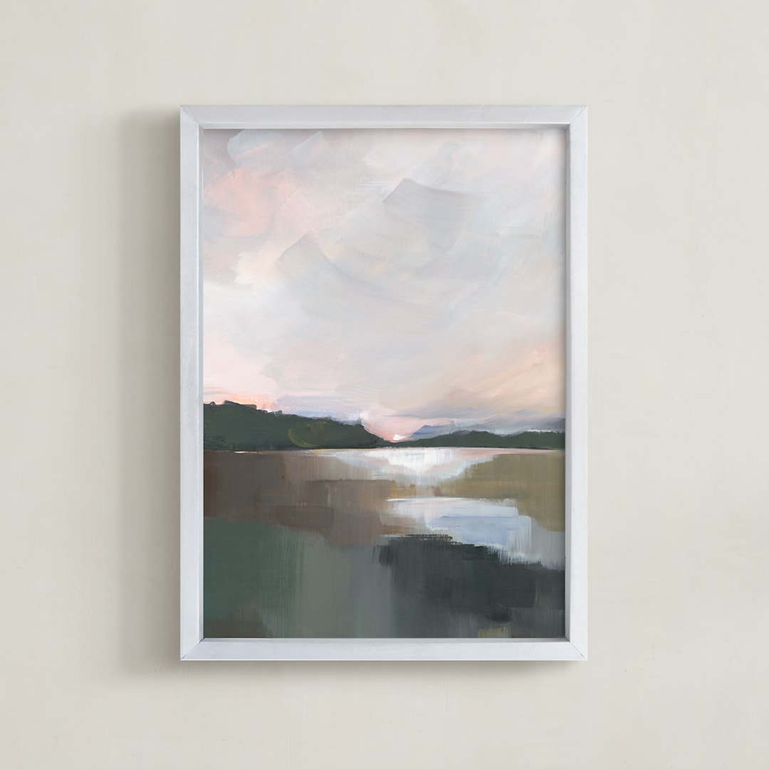 "Twilight Sun" - Art Print in Twilight Green by AlisonJerry - Framed