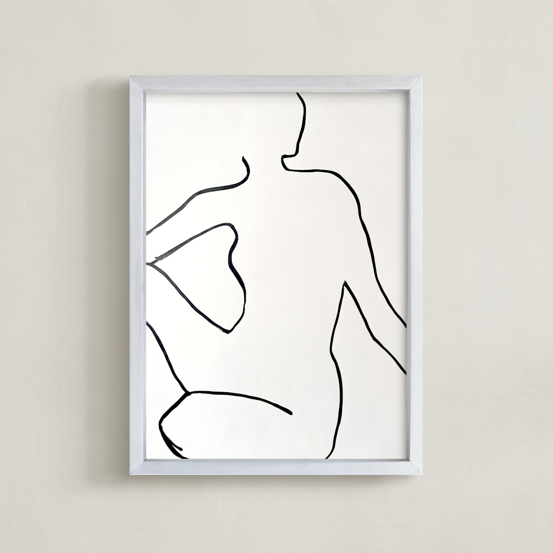 "Lady Blanca" - Art Print in Whispered White by cyrille gulassa - Framed