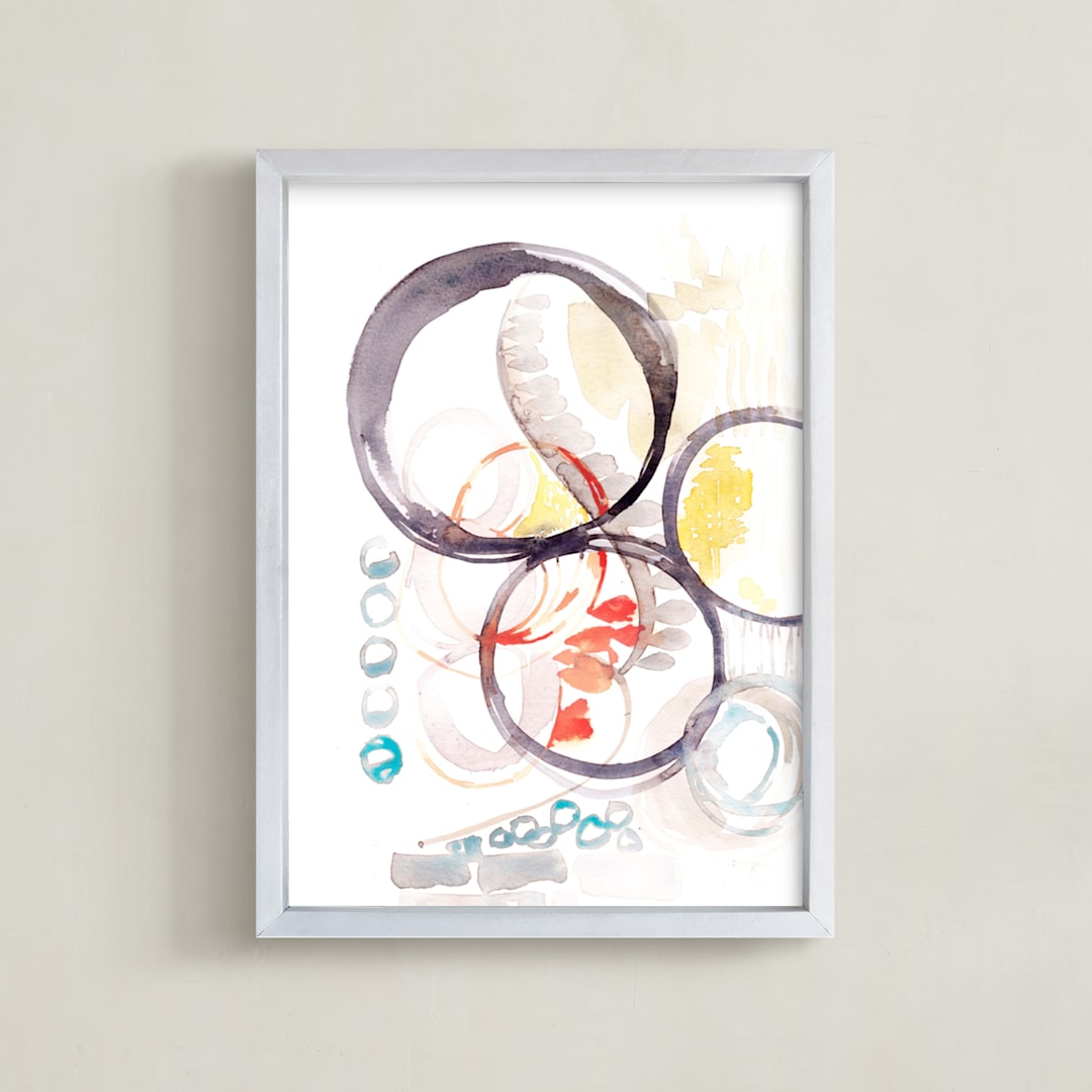 "Abstract No 1" - Art Print in Deep Plum by Kelly Ventura - Framed