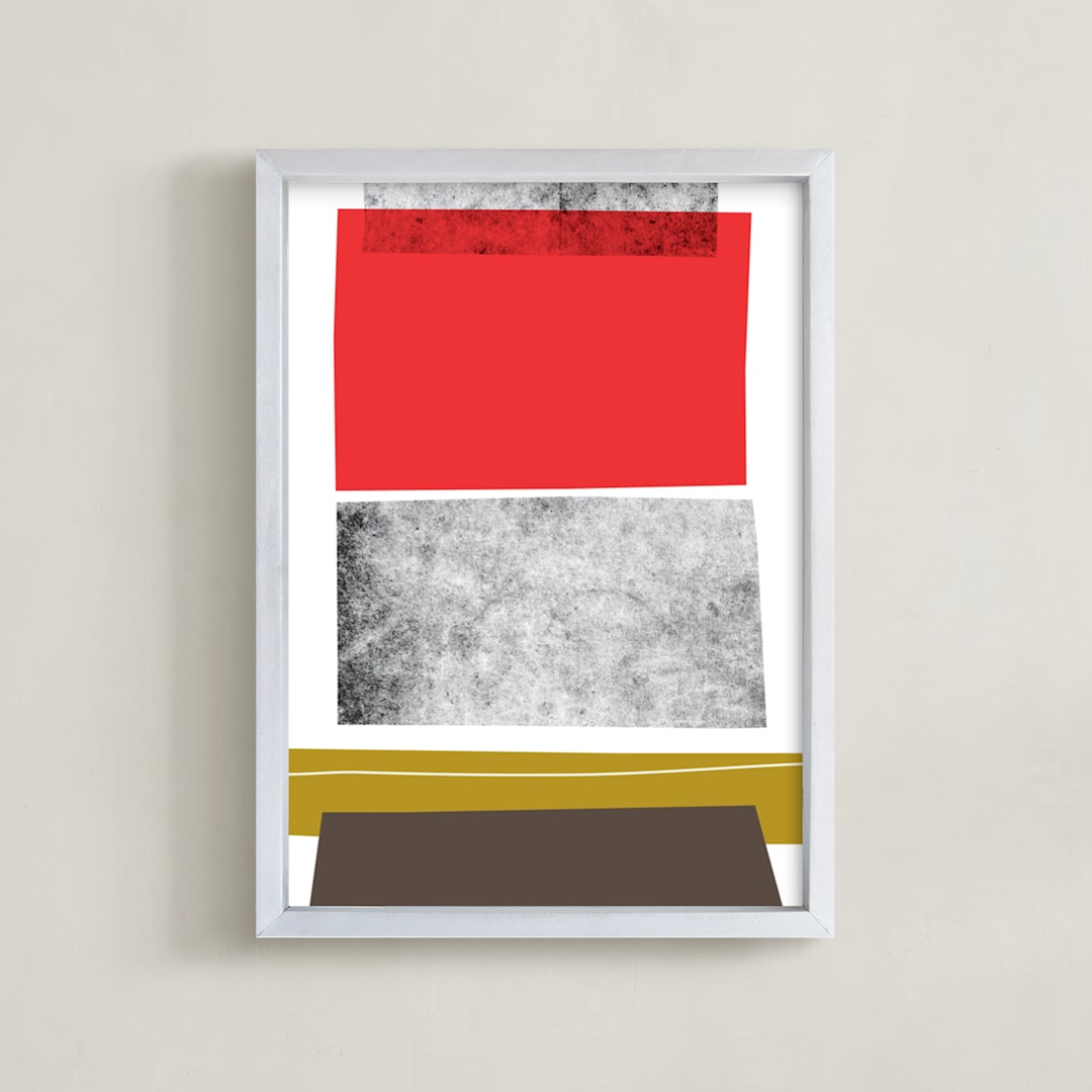 "Abstracciones Vol. 3" - Art Print in Maraschino by Aspacia Kusulas - Framed