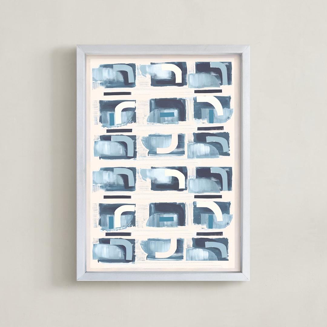 "Indochine" - Art Print in Cobalt by AlisonJerry - Framed