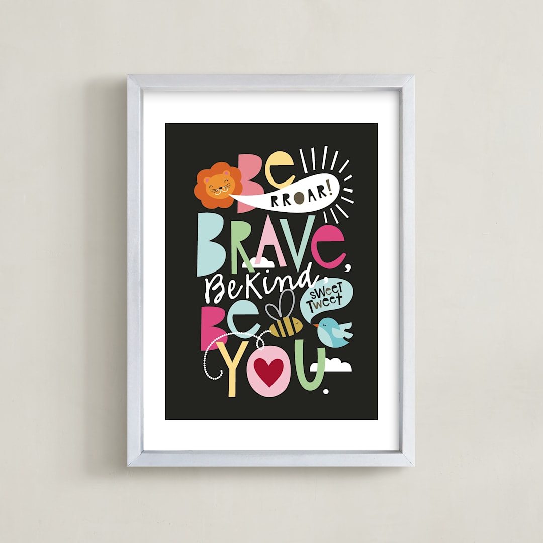 "Rules to live by" - Art Print in Dark Brights by Alethea and Ruth - Framed