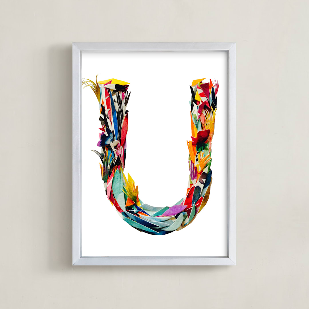 "Collage letter U" - Art Print in Urchin by Kiana Lee - Framed
