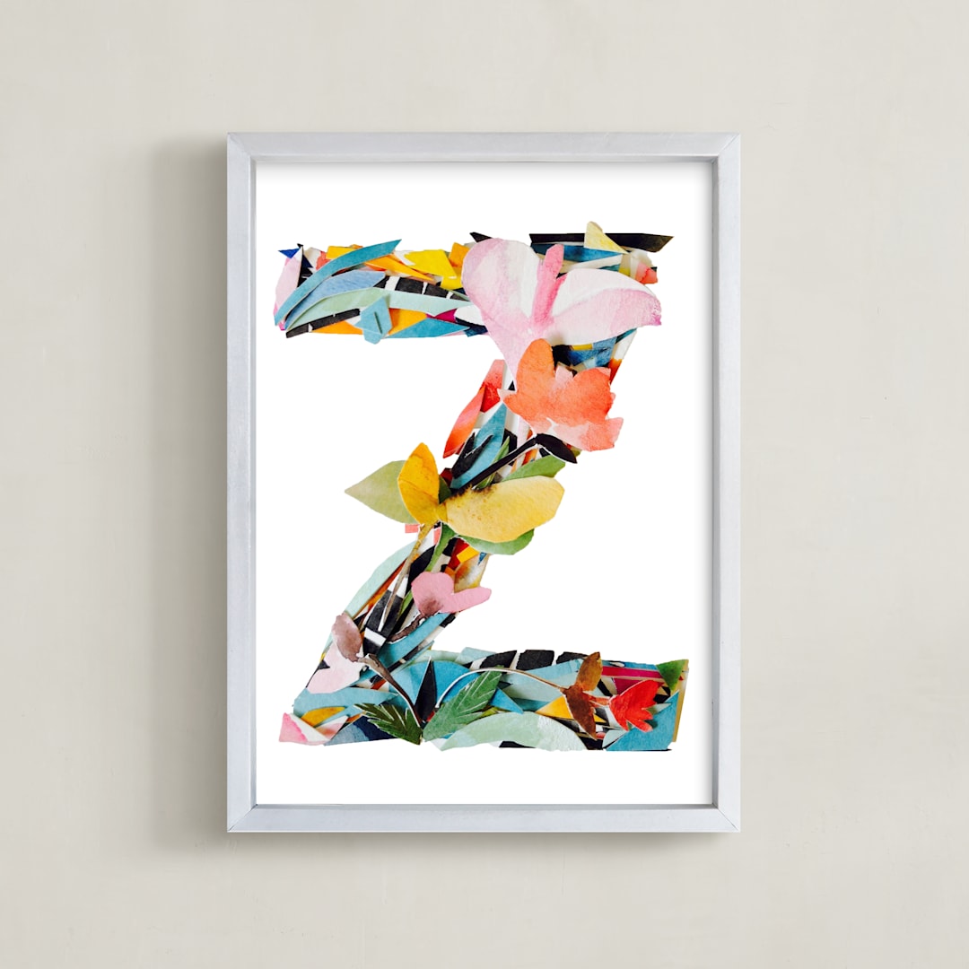 "Collage letter Z" - Art Print in Zinnia by Kiana Lee - Framed
