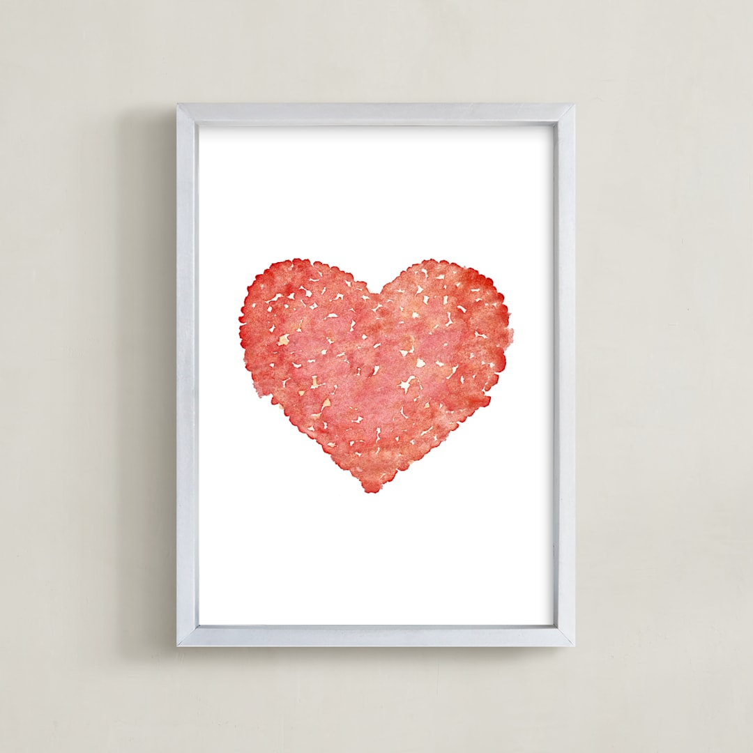 "i heart you to pieces" - Art Print in Rose by Belia Simm - Framed