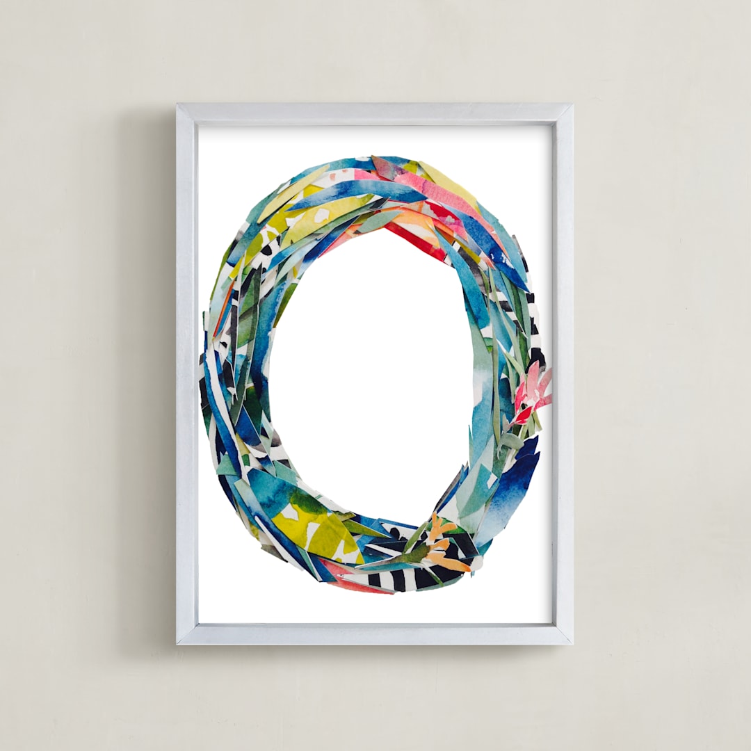 "Collage Letter O" - Art Print in Oceana by Kiana Lee - Framed