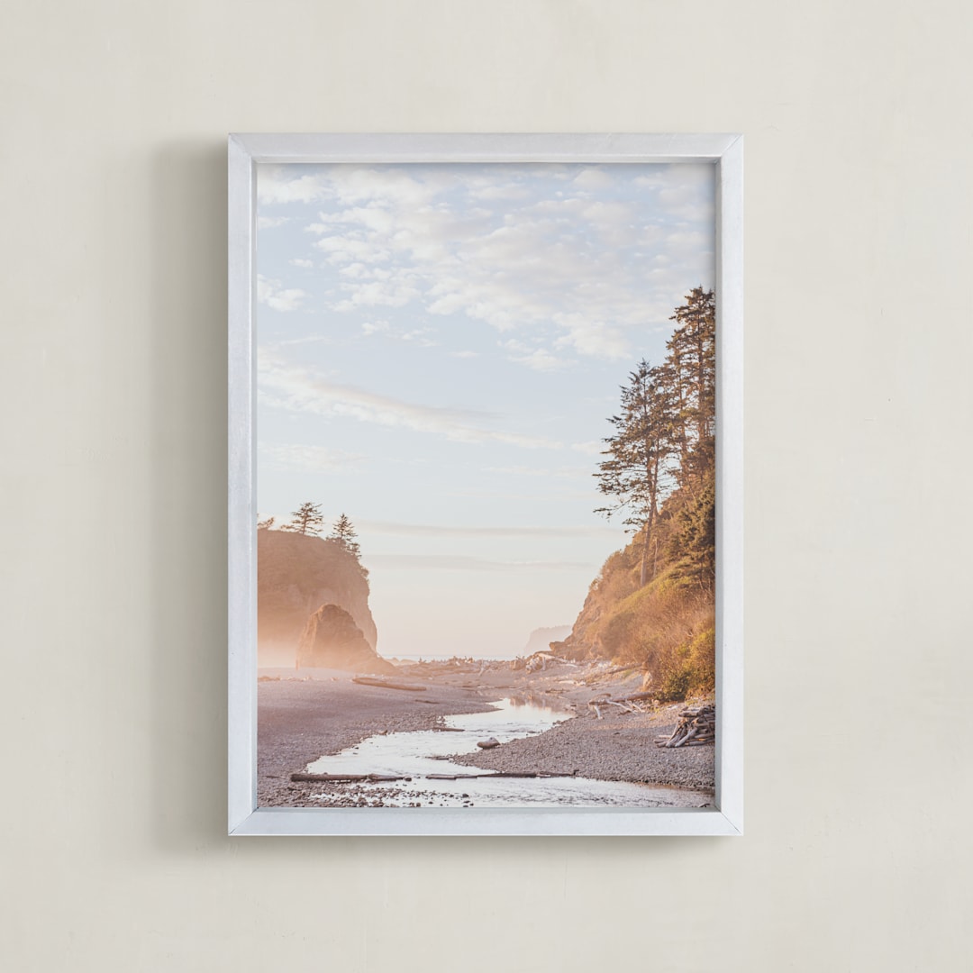 "Stream at Ruby Beach" - Art Print in Blue Alice by LindseyErin - Framed