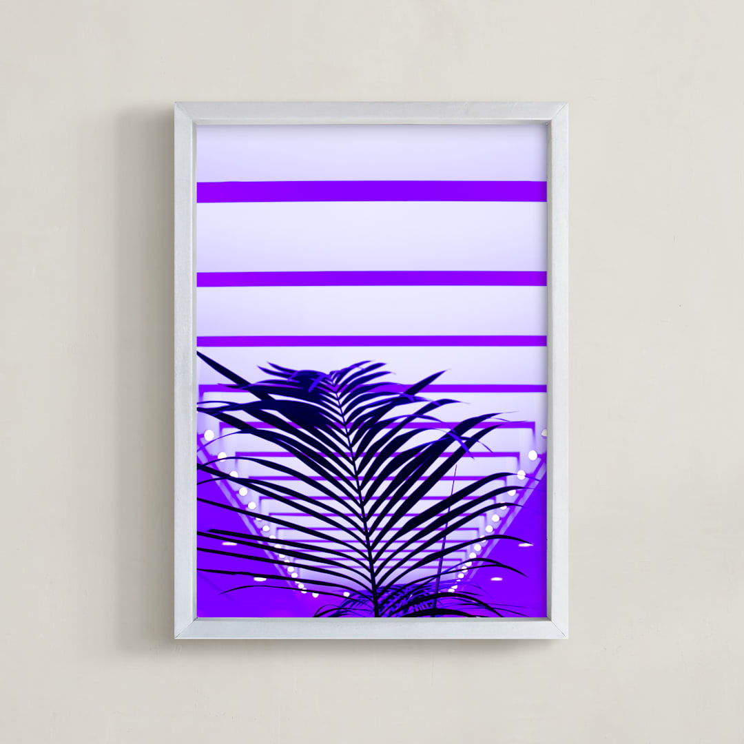 "Electric Palm" - Art Print in Electric Violet by AMANDA LOMAX - Framed
