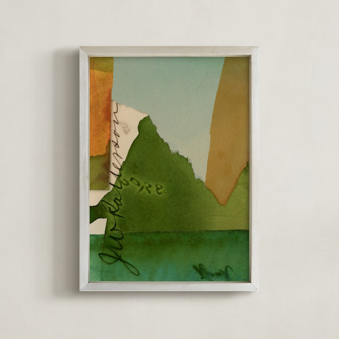 "Aqua Hills I" - Art Print in Jade by Morgan Kendall - Framed