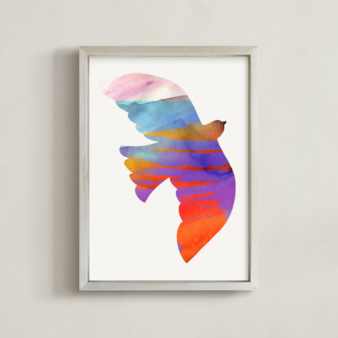 "Peace" - Art Print in Natural by Alexandra Dzh - Framed