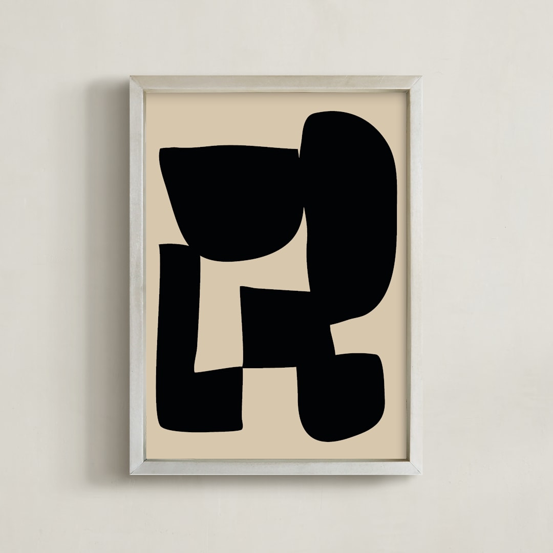 "Connect" - Art Print in Noir by Beth Vassalo - Framed