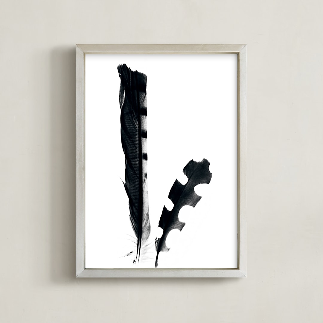"two birds of a feather" - Art Print in Black by Robin Ott - Framed
