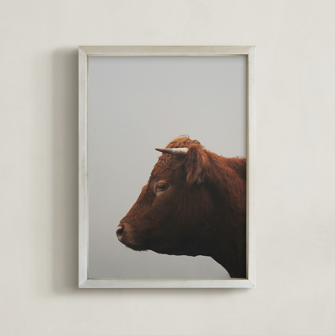 "Isla" - Art Print in Moody Grey by Amy Carroll - Framed