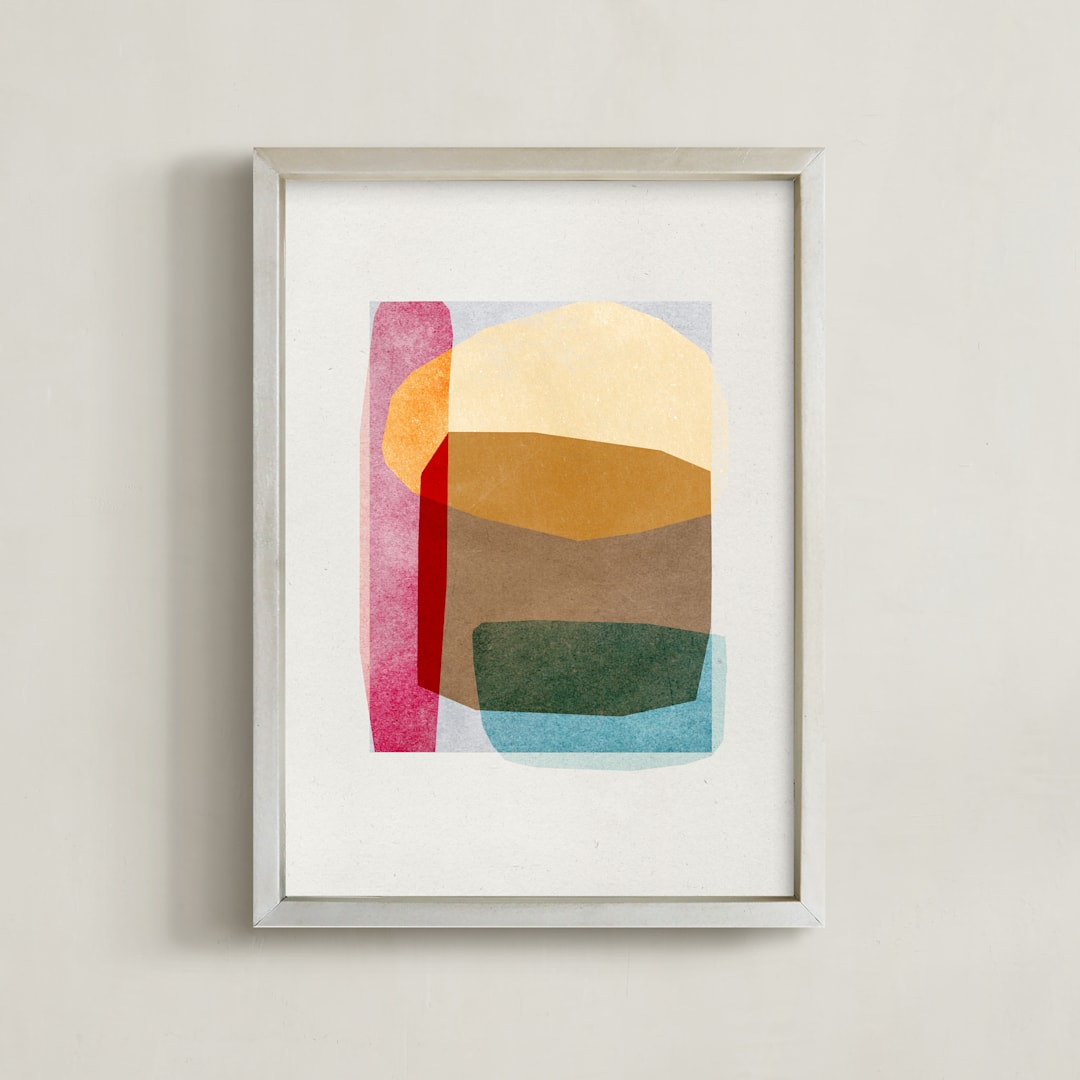 "sheer shapes" - Art Print in rainbow by Sumak Studio - Framed