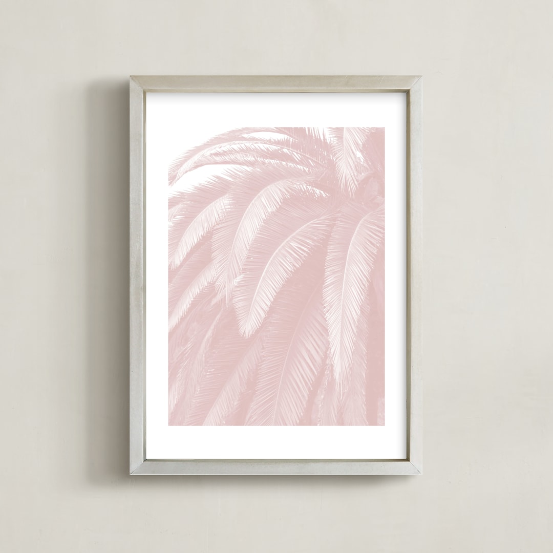"Soft Palm Top" - Art Print in blush pink by Owl and Toad - Framed