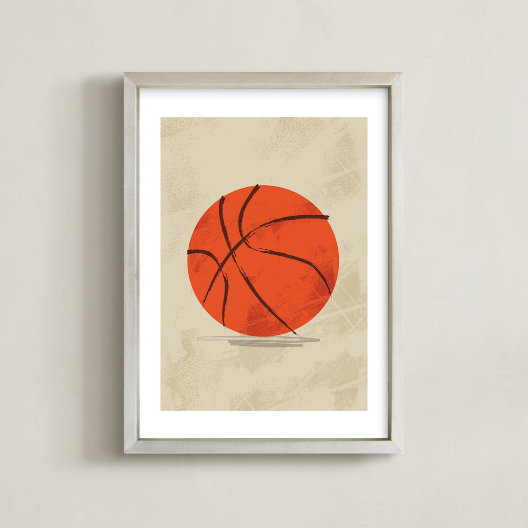 "Let us play basketball" - Art Print in Indoor Court by Susanne Kasielke - Framed