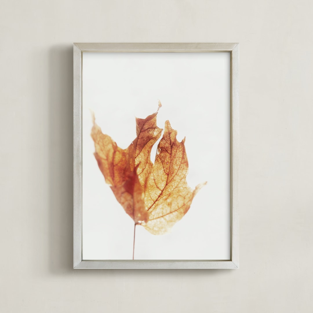 "Journey into Winter" - Art Print in amber glow by Robin Ott - Framed