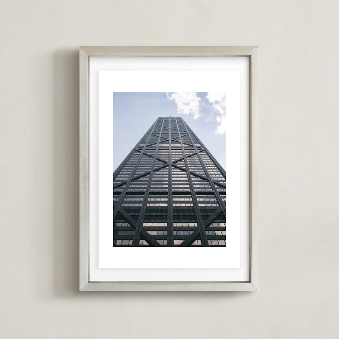 "High Rise" - Art Print in Cloudy Blue by Christian Florin - Framed