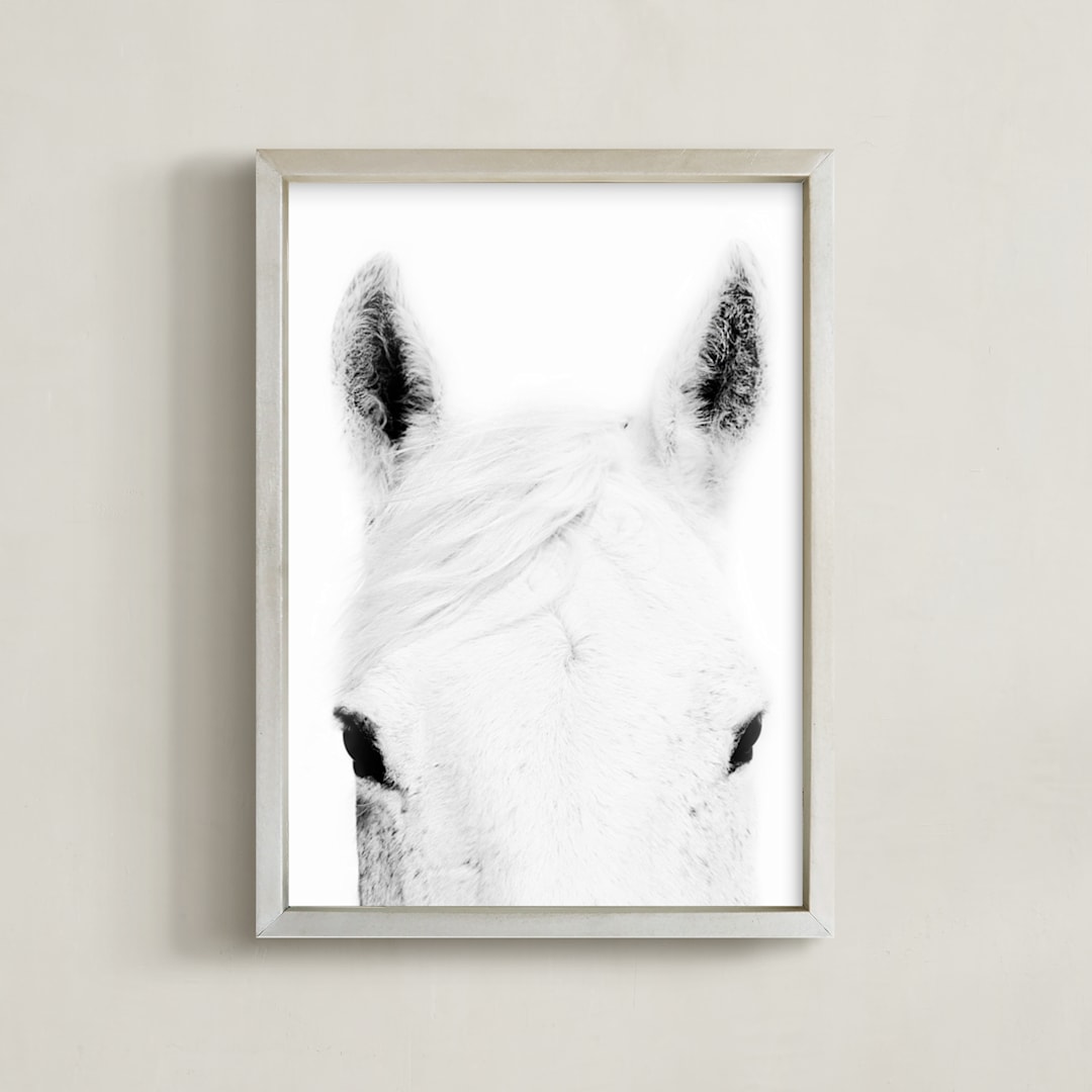 "Snow Ready" - Art Print in Snow by Robin Ott - Framed