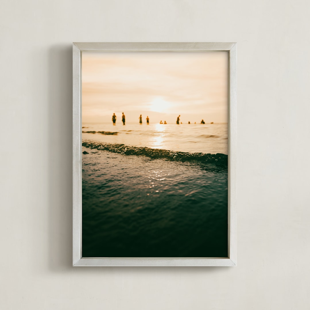 "Dusk Dip II" - Art Print in Dark Water by David Michuki - Framed