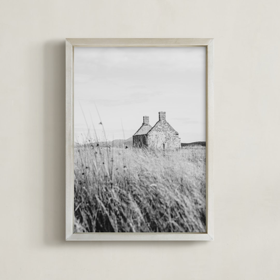 "highland prairie II mono" - Art Print in ash by Kamala Nahas - Framed