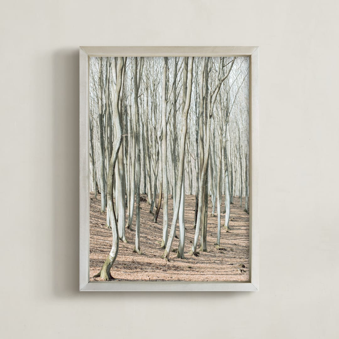 "Smooth forest" - Art Print in Calm Green by Lying on the grass - Framed