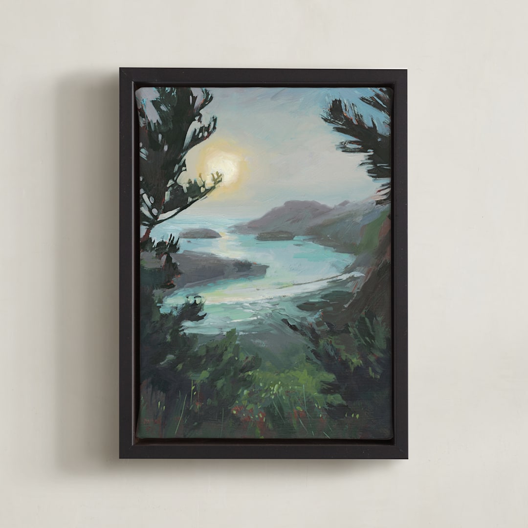"Basalted" - Art Print in Dark Pine by Khara Ledonne - Framed Canvas