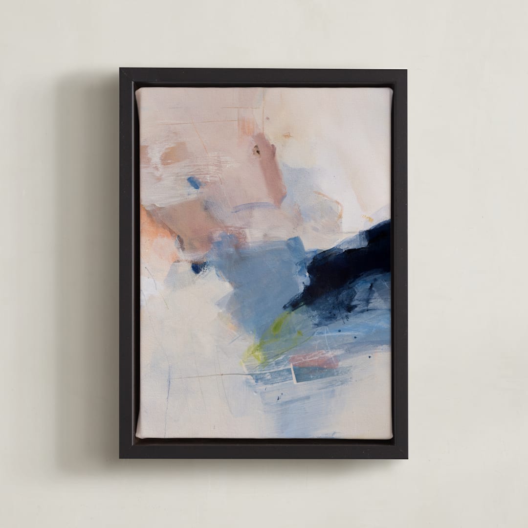 "Inner Tides" - Art Print in Pink & Blue by Arohika Verma - Framed Canvas