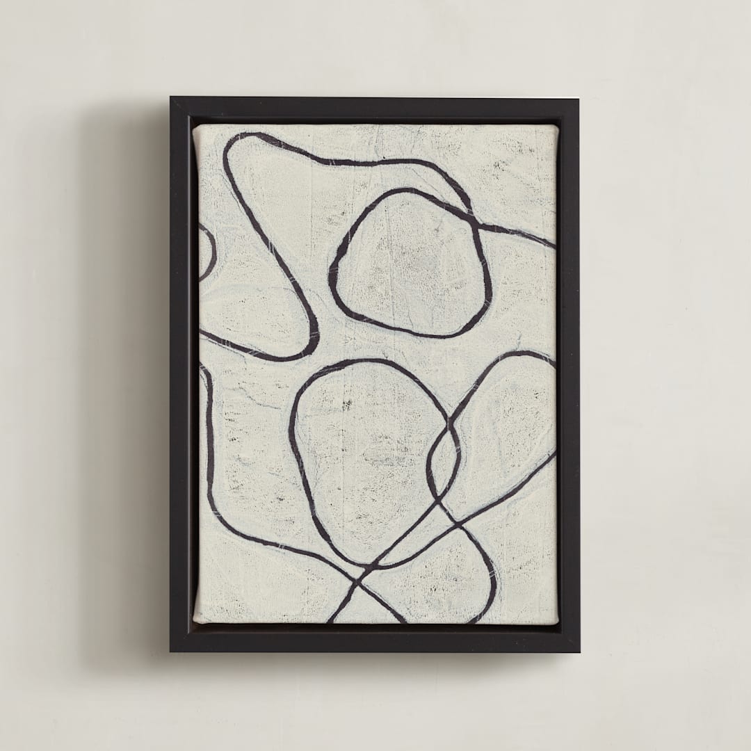 "Black Thread" - Art Print in Weathered White by Alisa Galitsyna - Framed Canvas