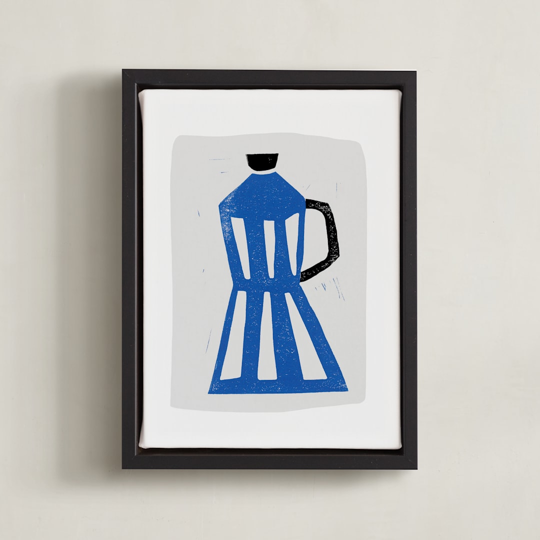 "Linocut: Italia" - Art Print in Adria by Maja Cunningham - Framed Canvas