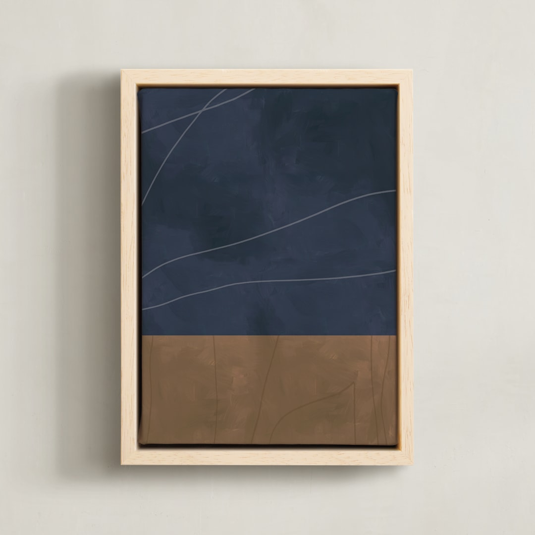 "Midnight in My Garden 2" - Art Print in Midnight Blue by Alicia Abla - Framed Canvas