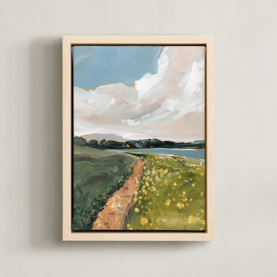 "Golden Hour" - Art Print in Olive by Lindsay Megahed - Framed Canvas