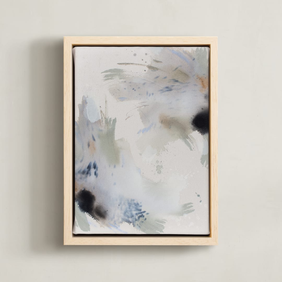 "Seemingly Separate" - Art Print in Slate Grey by Christa Kimble - Framed Canvas