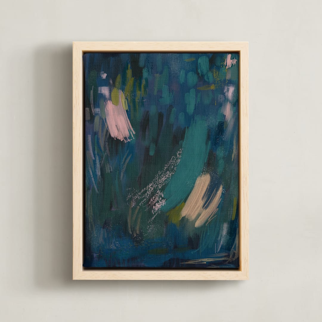 "Dreamscape 2" - Art Print in Midnight Green by Yaling Hou Suzuki - Framed Canvas