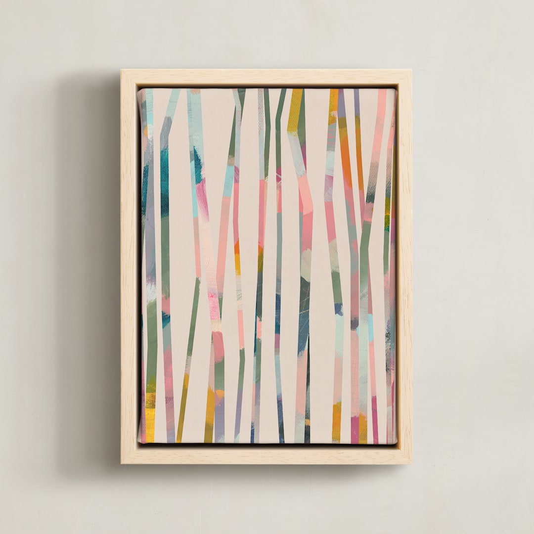 "Painted Forest 1" - Art Print in Rose by Lindsay Megahed - Framed Canvas