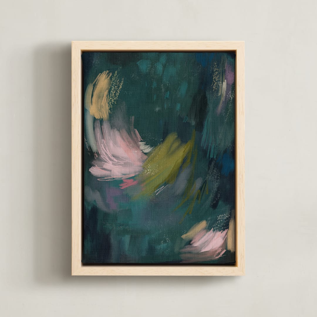 "Dreamscape 1" - Art Print in Midnight Green by Yaling Hou Suzuki - Framed Canvas