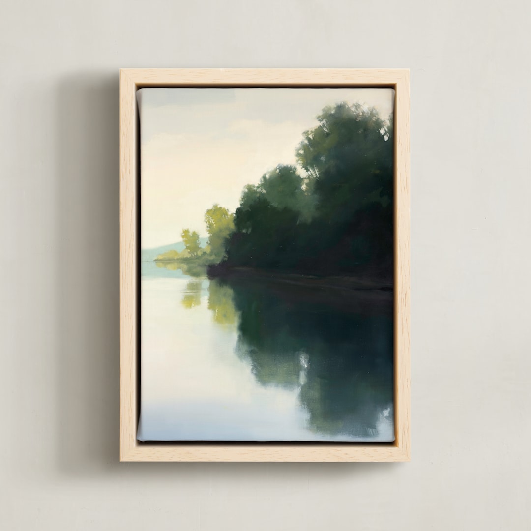 "Touching Water 2" - Art Print in Calm Water by Stephanie Goos Johnson - Framed Canvas