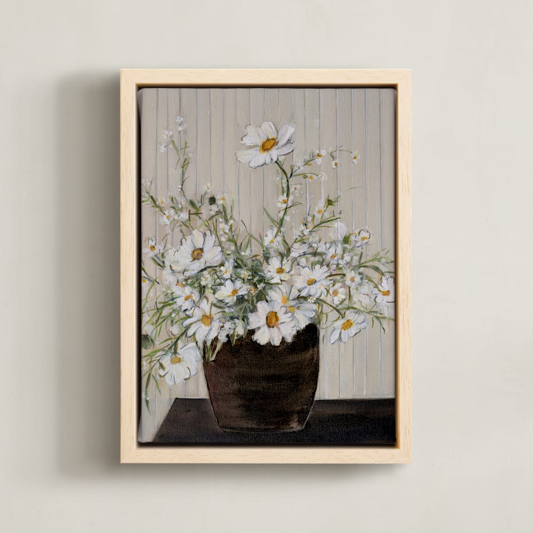 "Sunday Morning" - Art Print in Beige by Arohika Verma - Framed Canvas