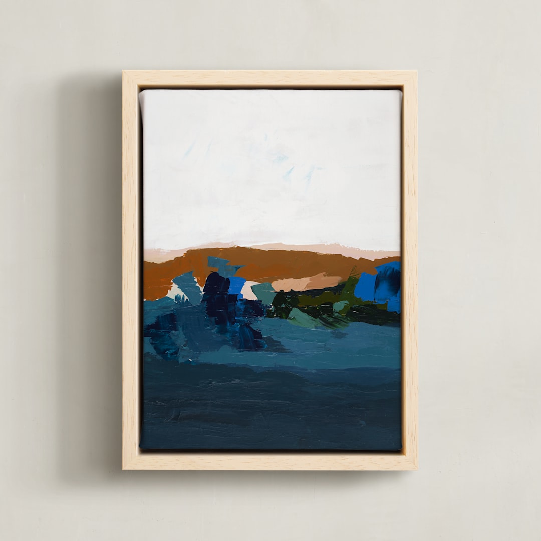 "November in Maui" - Art Print in Navy Blue by Caryn Owen - Framed Canvas