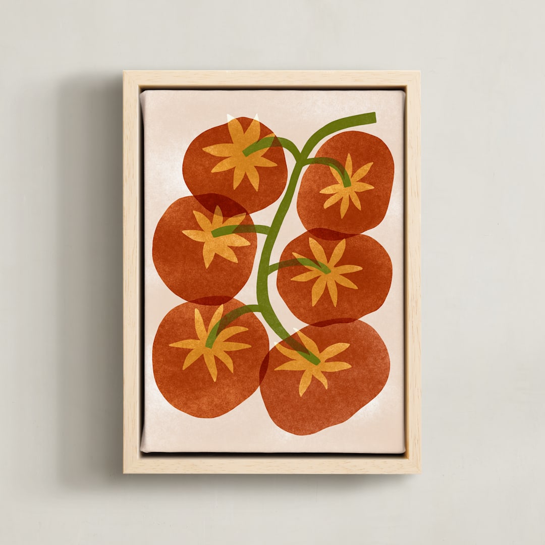 "Tilly's Tomatoes" - Art Print in Tomato Red by Sierra Lee - Framed Canvas