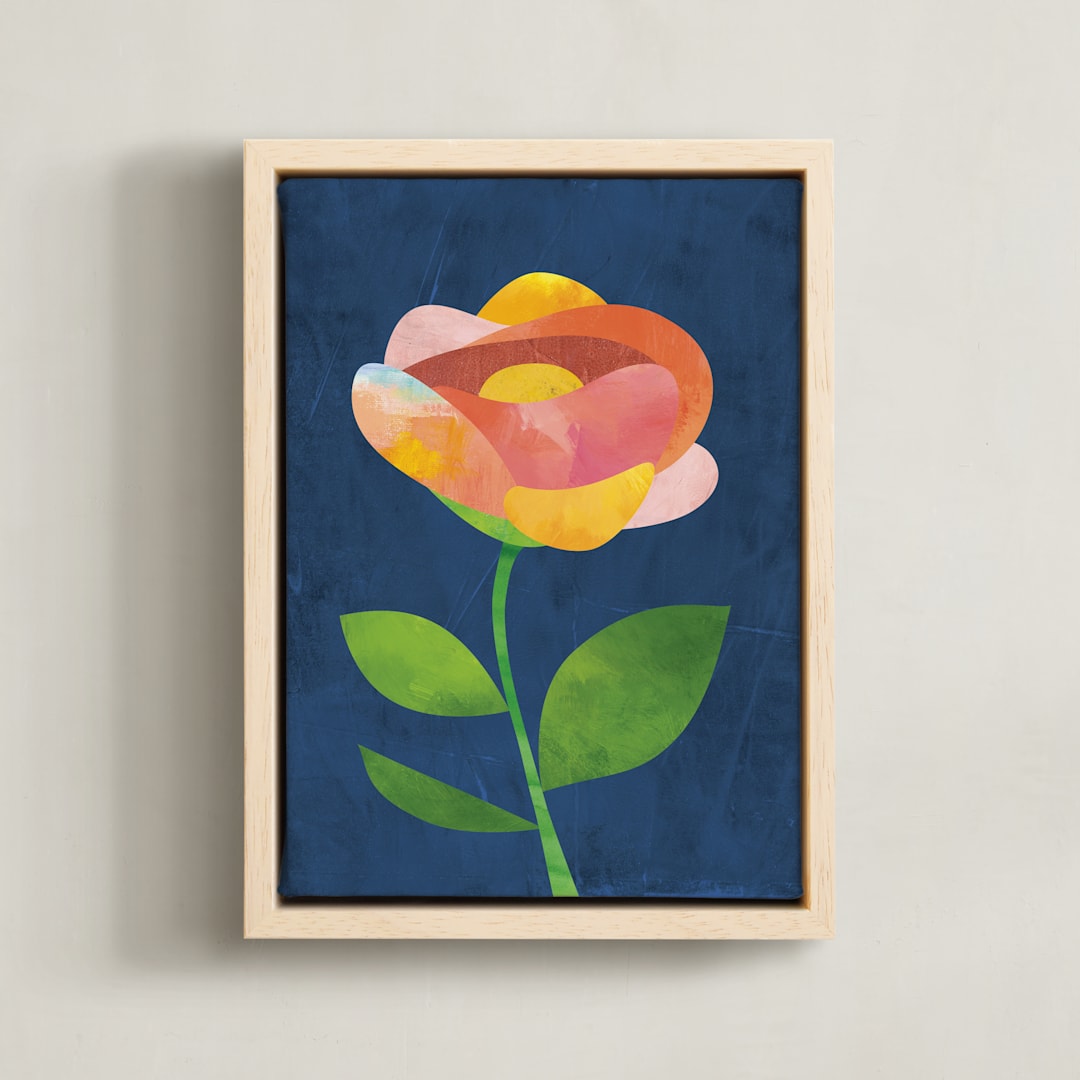 "Rose Fleur" - Art Print in deep green by sue prue - Framed Canvas
