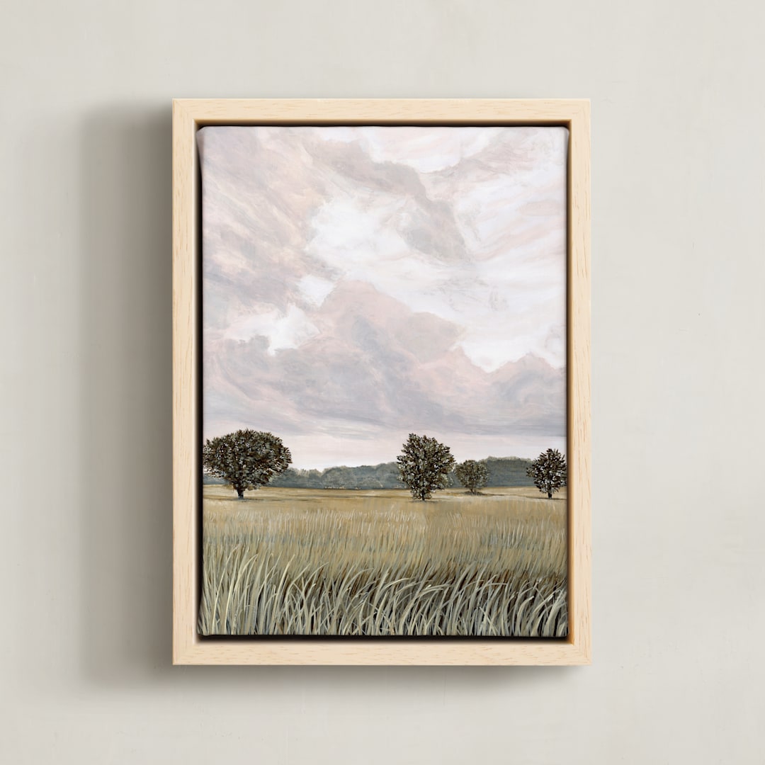 "Grasslands" - Art Print in Earth by Hettie Roberts - Framed Canvas