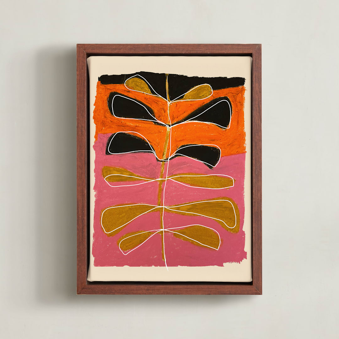 "Underground Opera" - Art Print in Rosebud by Deborah Velasquez - Framed Canvas