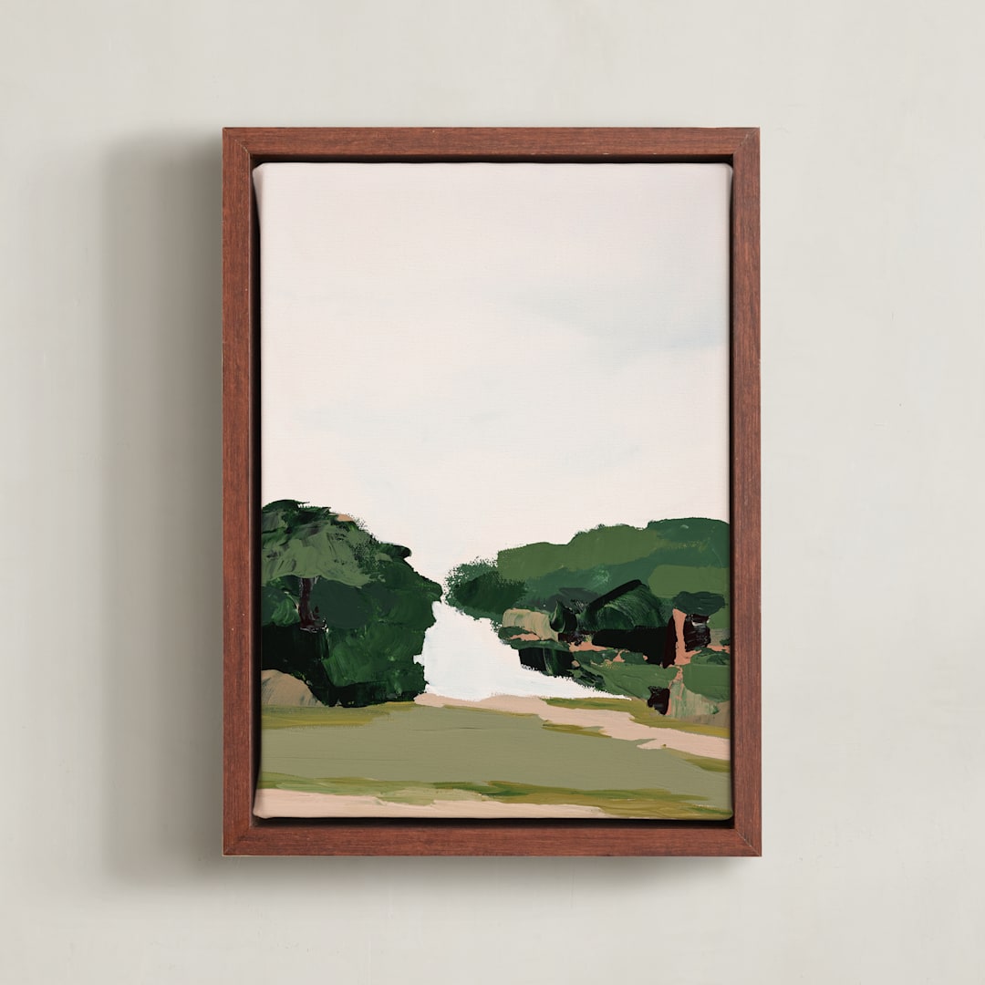 "California Oak Woodlands 2" - Art Print in Green by Caryn Owen - Framed Canvas