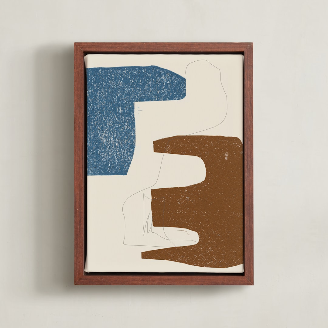 "Color Me Pretty II" - Art Print in Terracotta by Maja Cunningham - Framed Canvas