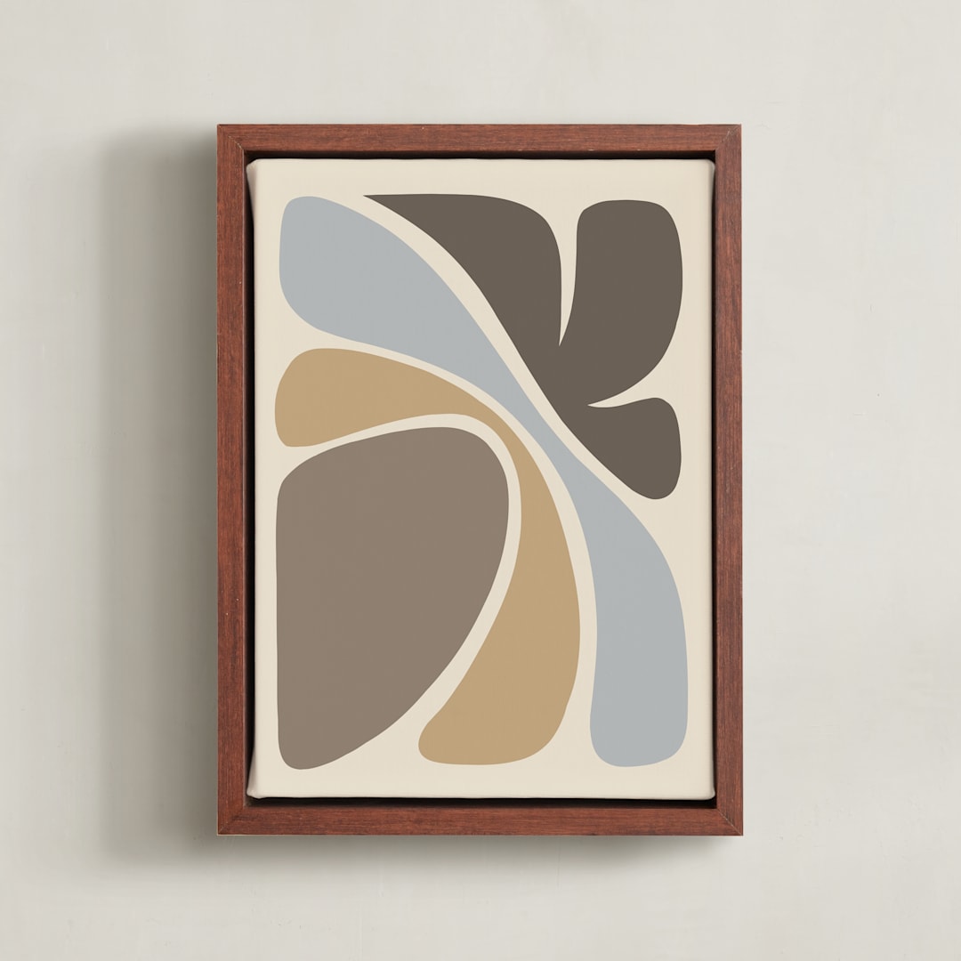 "Affinity II" - Art Print in Sandy Beige by Dominique Vari - Framed Canvas