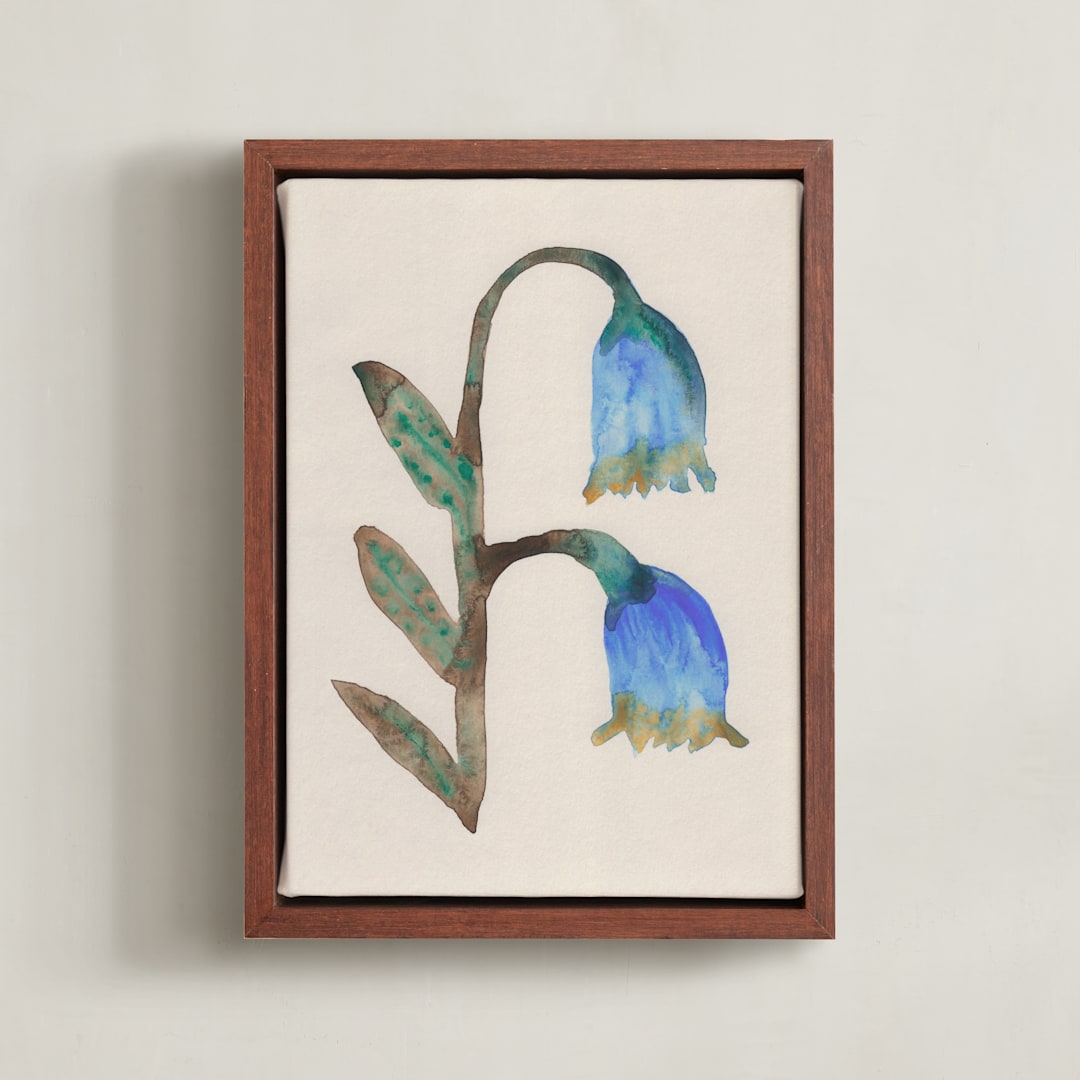 "The Morning Garden 4" - Art Print in Waterfall Blue by Alisa Galitsyna - Framed Canvas